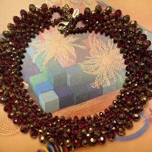 Chico's Red and Gold Statement Necklace